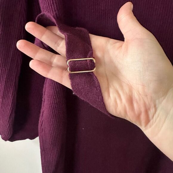 NWT Burgundy Sweater Midi Abigayle Belt Detail Sweater Dress XXL - Picture 5 of 12